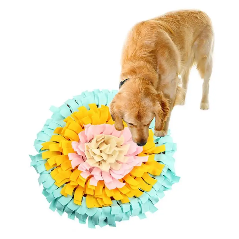 

Pet Multicolor Nasal Congestion Training Mat Dog Washable Puzzle Training Blanket Dog Round Sniffing Training Mat