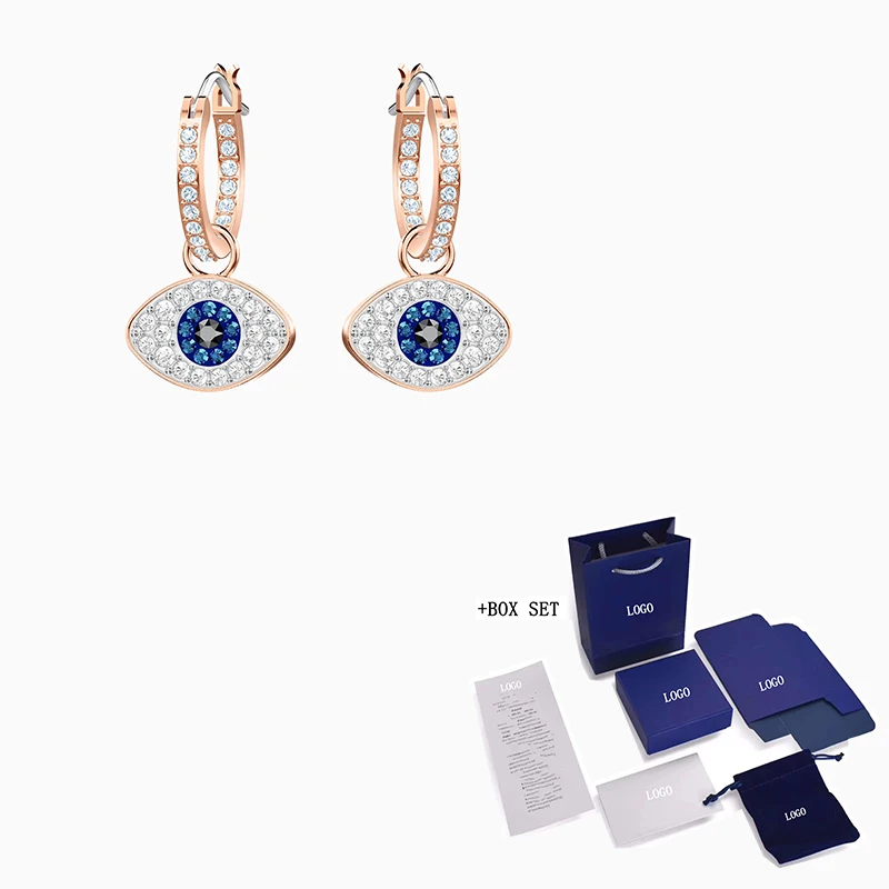 

2020 Fashion Trend SWA New SYMBOLIC EVIL EYE Pierced Earrings Wild Big Circle Devil Eye Decoration Ladies Luxury Jewelry Gift