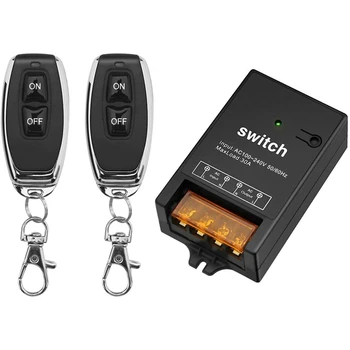 

Wireless Remote Relay AC 110V-240V Wireless RF Switch with 328Ft Long Range for Lights Ceiling and Fish Pool, 30A Relay