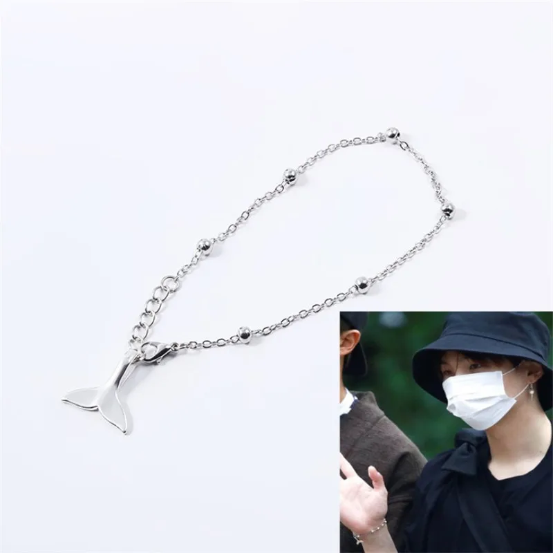 Kpop Bangtan Boys SUGA браслет кисточка Круглый бисер цепь в Корейском стиле Дельфин хвост