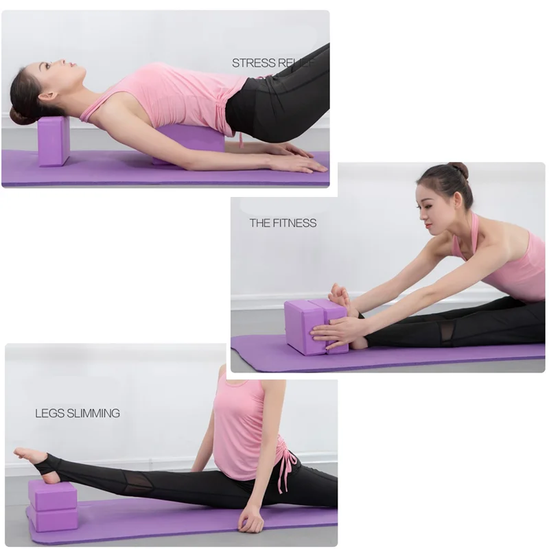 EVA Yoga Block Set Pilates Brick Fitness Belt Set for Exercise Workout  Fitness Training Block Brick Stretching Belt Yoga Bolster