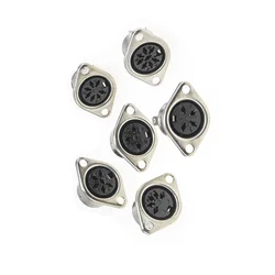 3 Pcs 3/4/5/6/7/8Pin Keyboard Plug DIN S Terminal Connector Female Socket Hulled Panel Mount Chassis adapter SOLDER MIDI cable