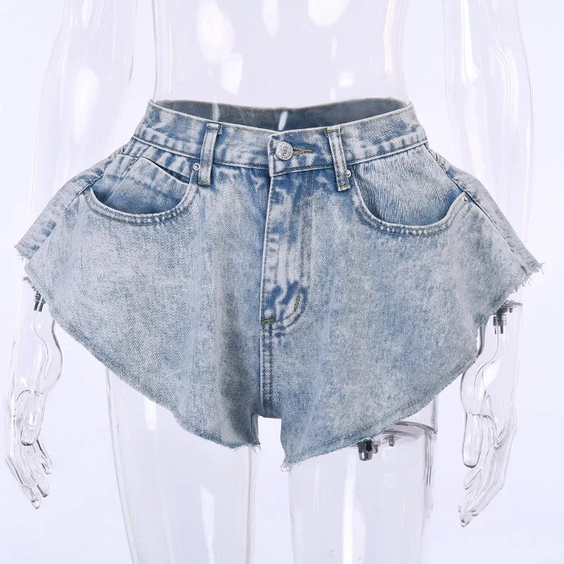 Runway Streetwear Women Denim Umbrella 