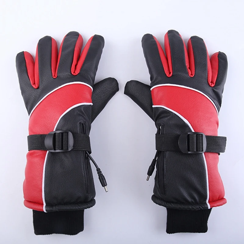 Lithium Battery Charging Electric Heating Gloves Heating Gloves Winter Outdoor Sports Waterproof Gloves US Plug