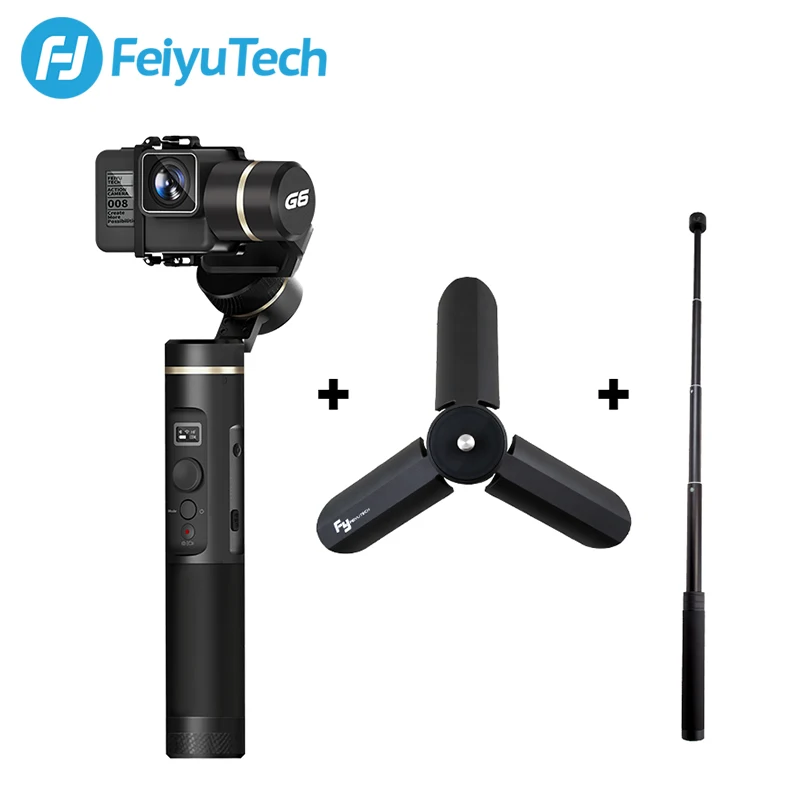 G6 tripod pole FeiyuTech Feiyu G6 3-осевой портативный монопод с шарнирным замком Gopro экшн Камера стабилизатор OLED Экран для экшн-Камеры Gopro Hero 6 5 sony RX0 - Цвет: G6 tripod pole