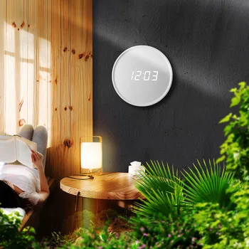 

LED Digital Table Clock Alarm Mirror Hollow Wall Clock Modern Design Nightlight Wall Watch For Home Living Room Decoration Gift