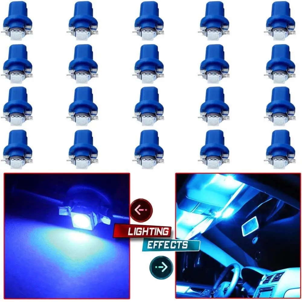 For instrument panel dashboard light car bulb side light indicator interior panel bulb lamp license plate lamp 10PCS B8.3D 5050