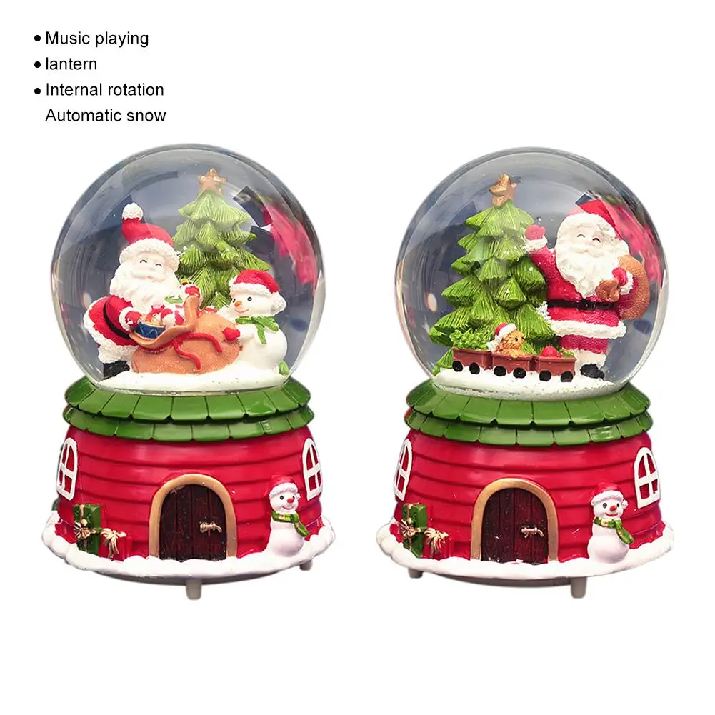 Санта Клаус хрустальный шар снеговик подарок студенческий подарок с подсветкой Музыкальная Коробка Санта Клаус музыкальная шкатулка снежный шар снег дрейфующий/в