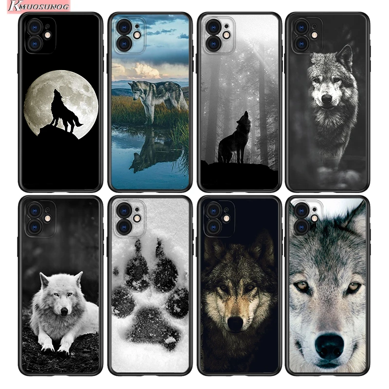 13 cases Cool Black Wolf  Print Silicone Cover For Apple iPhone 13 12 Mini 11 Pro XS MAX XR X 8 7 Plus 6 SE Phone Case best cases for iphone 13 