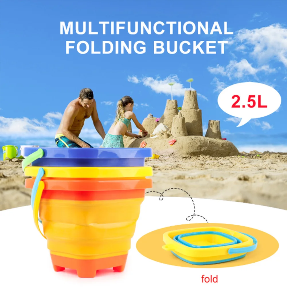 

Soft Plastic Folding Bucket Children Toys Portable Fishing Tank Water Bucket Beach Water Toy Multi-functional Telescopic Bucket