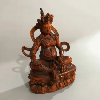 

Collection of old poplar Tibetan Buddhist Yellow God of wealth wood carving ornaments antique imitation old crafts