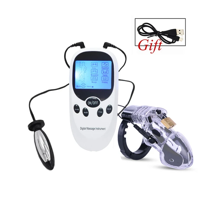 Sm Elektro-Schock-Kit männlich elektrische cb6000 Keuschheit Hahn Käfig Sex  Ball Trage Penis Lock Ring E-Stim Anal Plug Sex medizinisches Spielzeug -  AliExpress