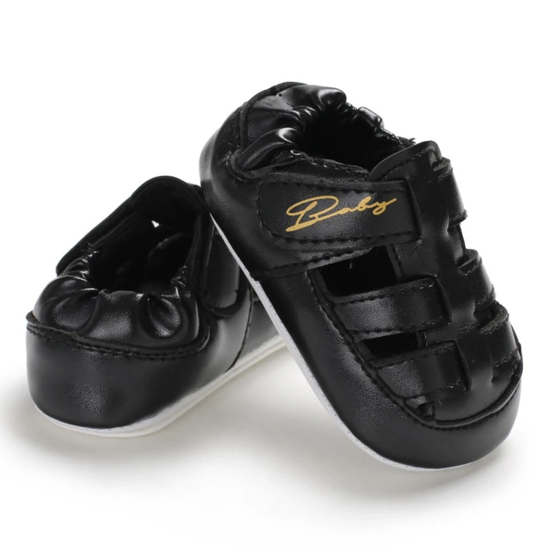 PU Baby Boy Shoes Summer Sandals For Toddler Letter Baby Boys Shoes Breathable Anti-Slip Hollow Beach Shoes