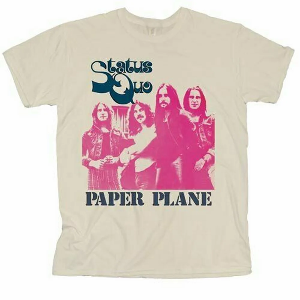 Status Quo 'Paper Plane' футболка новая хлопковая Ретро с круглым вырезом 11 цветов для