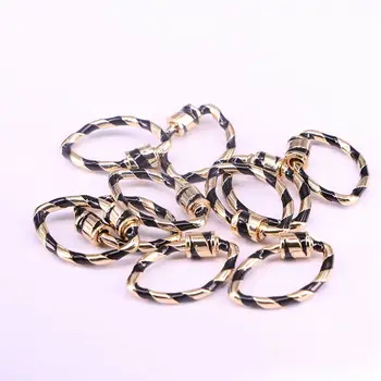 

5PCS, Hollow Oval Enamel Clasp Lock Carabiner Jewelry Findings