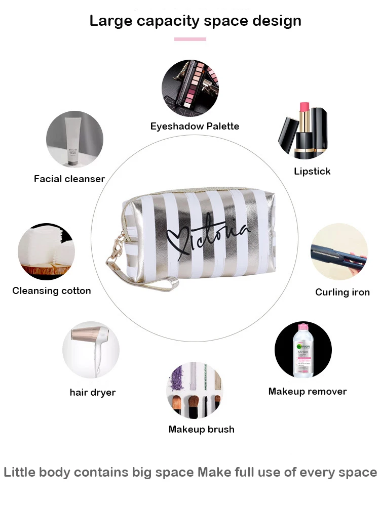 Couleurs Sac à Cosmétiques Transparent En PVC, Trousse De Maquillage Imperméable Pour Femmes