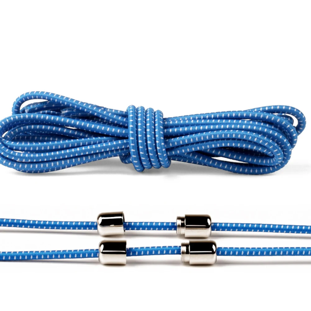 Light Blue 1 пара носков в стиле унисекс металлический эластичный замок шнурки без завязок; круглые шнурки для ботинок для детей и взрослых быстрая шнурки для обуви - Цвет: Light Blue