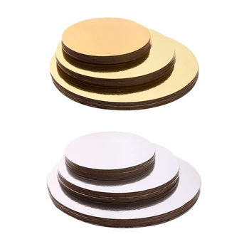 

2 Pcs Cake Boards Set Of 18 Cake Circle Bases 6 Inches, 8 Inches, and 10 Inches 6 Of Each-Silver & Gold