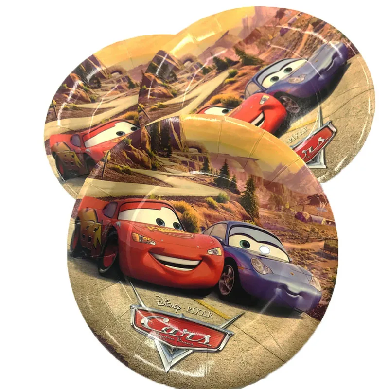 Автомобили 6 шт./компл. Lightning Mcqueen Бумага пластина вечерние писчая бумага тема для детей с днем рождения украшения тема Вечерние