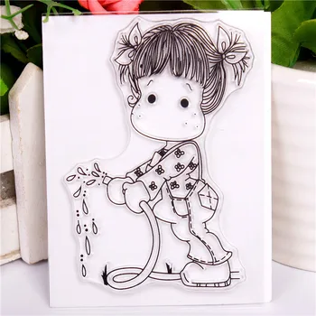 

New girl cartoon pattern Stamp And metal die Scrapbooking Alphabet Stamp Embossing Craft making Silicone Transparent Stamps