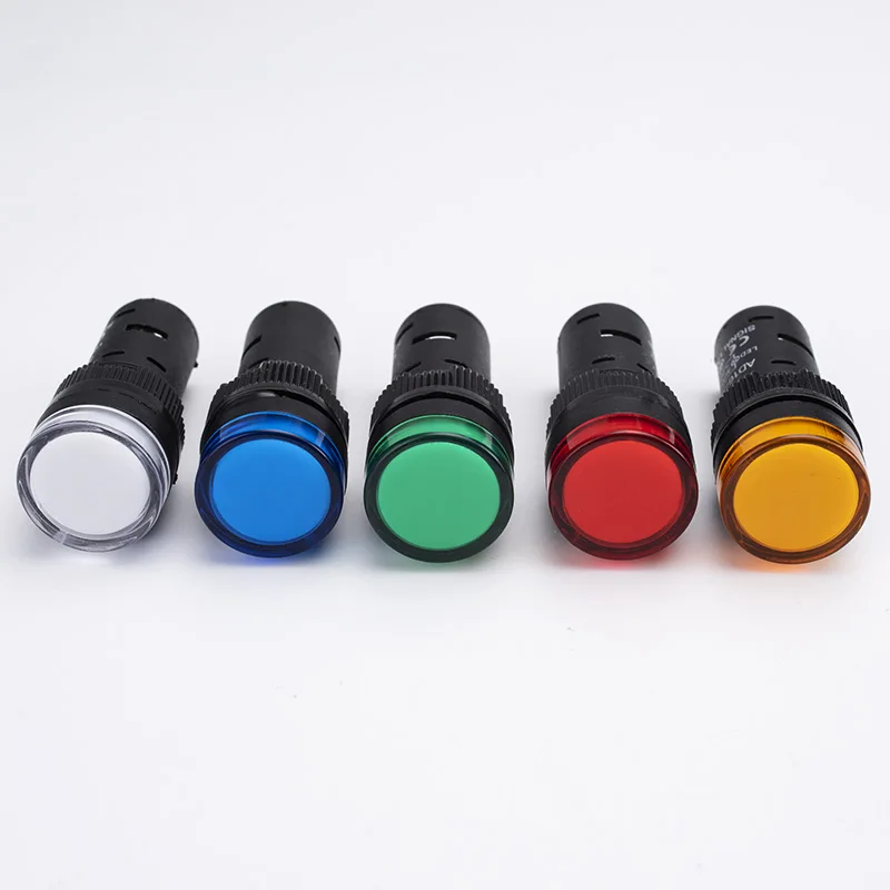20Pcs/Lot AD16-16C 16mm AC/DC 110V Blue , Green , Red , White , Yellow Pilot Lamp Panel Mount Signal Power Led Indicator Light