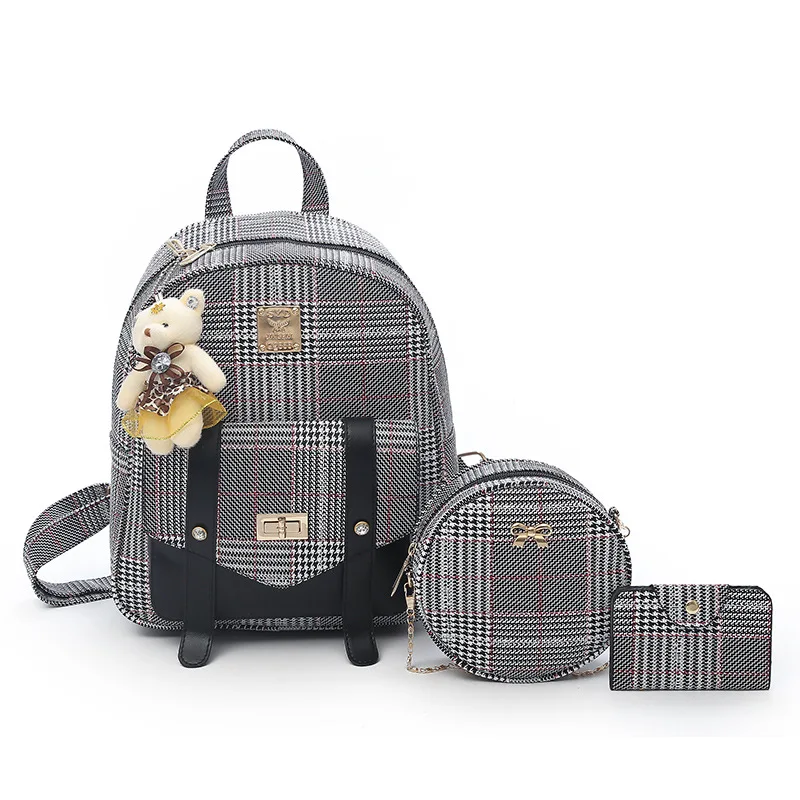 

Fashion 2018 New Style Backpack Women's Korean-style Fashion Versatile Retro Polyurethane Belt Backpack Hipster Fashion Picture