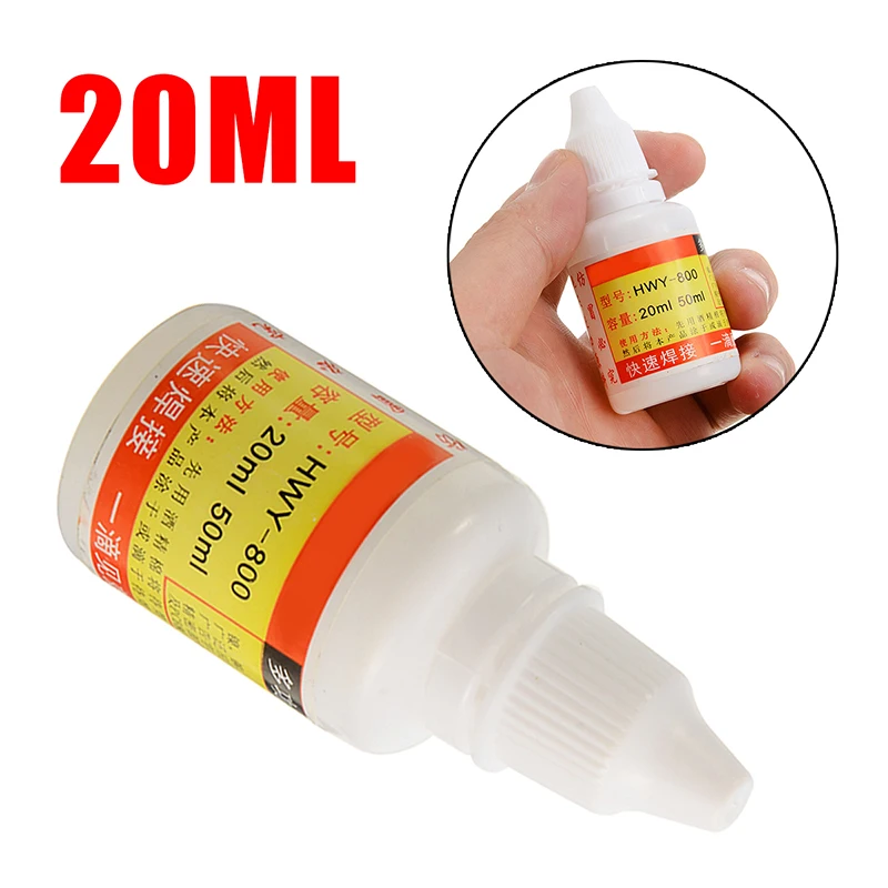 1Pcs 20ml Stainless Steel Flux Soldering Stainless Steel Liquid Solder Water Durable Liquid Solders Welding PCB Tool 1pc hwy 800 50ml stainless steel liquid flux welding solder paste flux durable soldering liquid solders for rapid welding