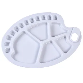 

Oval Watercolor Art Palette Painting Tray Drawing Oil Mixing 17 Wells Plastic