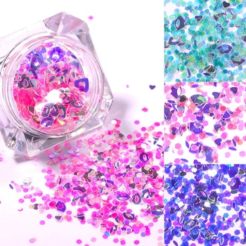 

1 Box Holographics Nail Art Colorful Flakes Pink Blue Nail Sequins Sparkly Shinning Polish Flakes Spangle Slice Decoration Tip