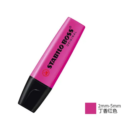 1 шт. Stabilo boss macarone флуоресцентная ручка большой емкости конфеты цвет система светильник цветной маркер ручка не Ослепительная - Цвет: Purple-red