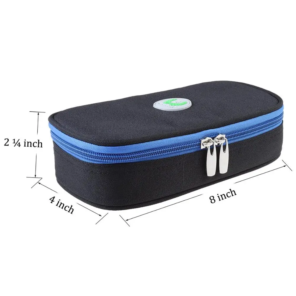 Medical Travel Cooler Bag Oxford Fabric Insulin Cooling Case with 2 Ice Packs for Diabetics Medication Cool