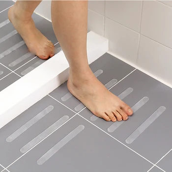 

10pcs Anti Slip Strips Transparent Shower Stickers Bath Safety Strips Non Slip Strips for Bathtubs Showers Stairs Floors