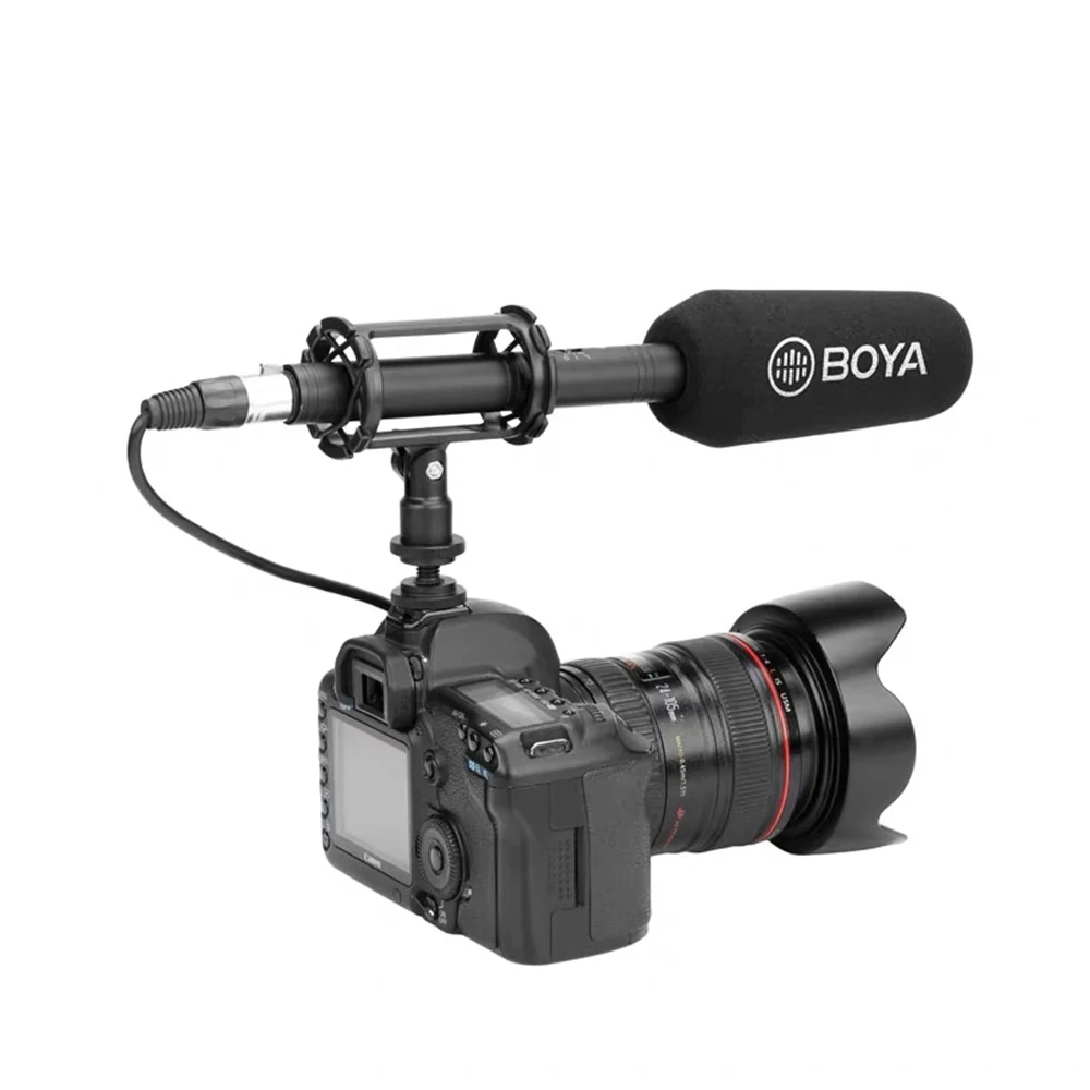 BOYA BY PVM3000 Shotgun Microphone Supercardioid Electret Condenser Mic for Video Interview Camcorder Audio Recorder DSLR Camera