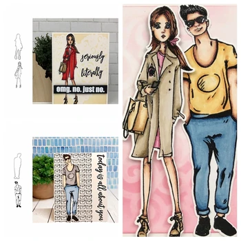 

Lady And Gentleman Stamps And Dies For Card Making 2020 Cool GIrl&Man Clear Stamps And Dies for Scrapbooking