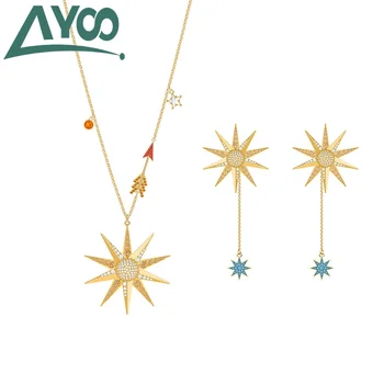 

AYoo High Quality SWA Fashion Jewelry Necklace Shining Star Crystal Lucky Love Women Necklace