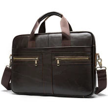 Bag men's Genuine Leather briefcase Male man laptop bag natural Leather for men Messenger bags men's briefcases