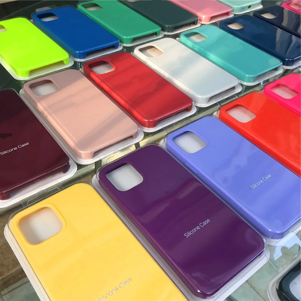 Oficial caso de silicone original para o iphone 12 11 pro max mini capa casos líquidos para apple iphone 7 8 plus 6s x xs xr se 2020