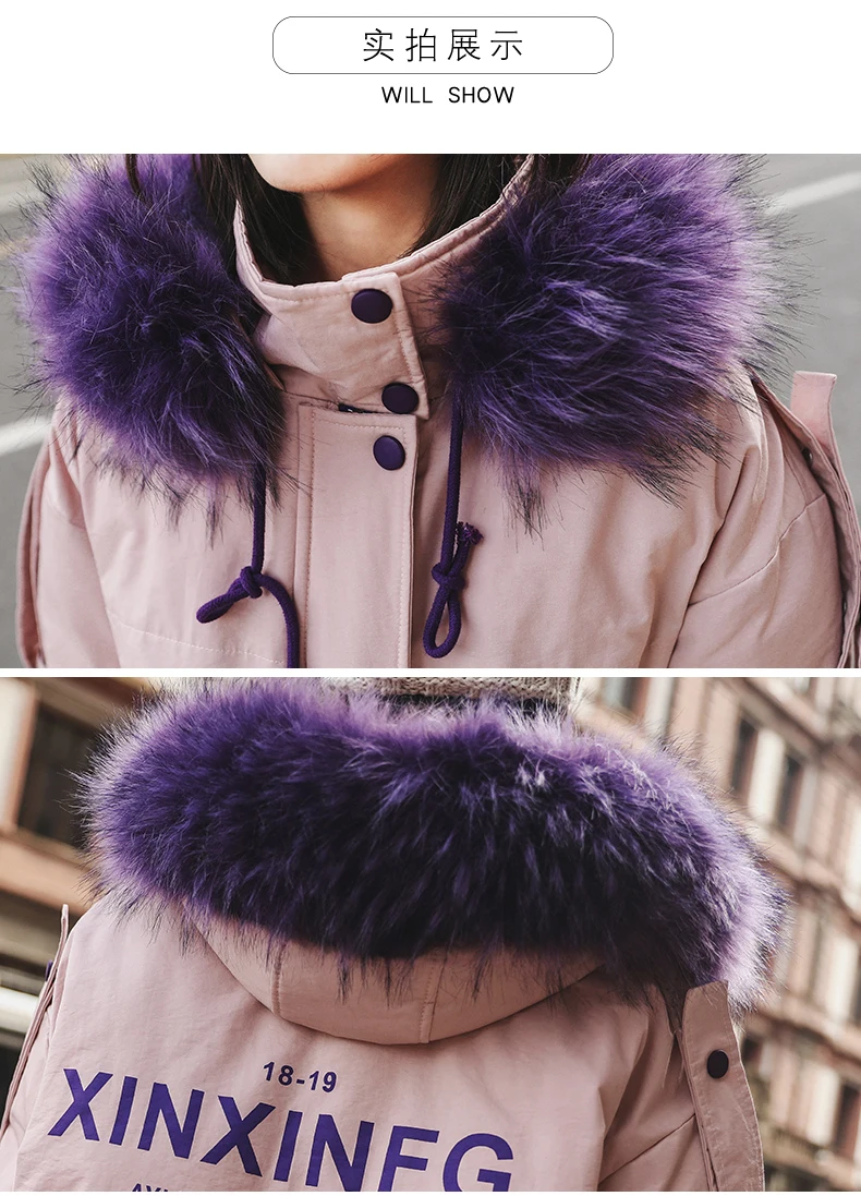 New Nice Cotton Coat Loose Long Down Cotton Jacket Thickening Hooded Jacket With High Quality