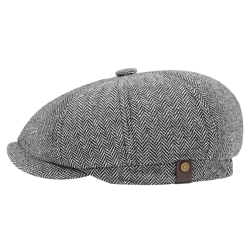 Male Plus Size Ivy Hat Big Head Man Autumn and Winter Newsboy Cap Top Grade Beret Caps 58cm 60cm Two sizes mens knit beret