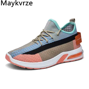 

Women's shoes Tide Breathable lace-up sneakers fashion comfortable flying woven mesh flats women casual sports shoes