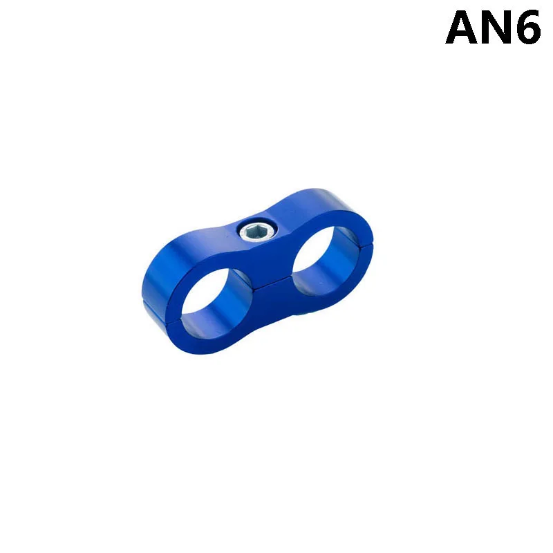 1pcs AN6 BLUE 1 шт. AN4 6 8 10 12 Плетеный резиновый шланг зажим алюминиевый анодированный Разделитель разделительный зажим комплект черный синий - Цвет: 1pcs AN6 BLUE