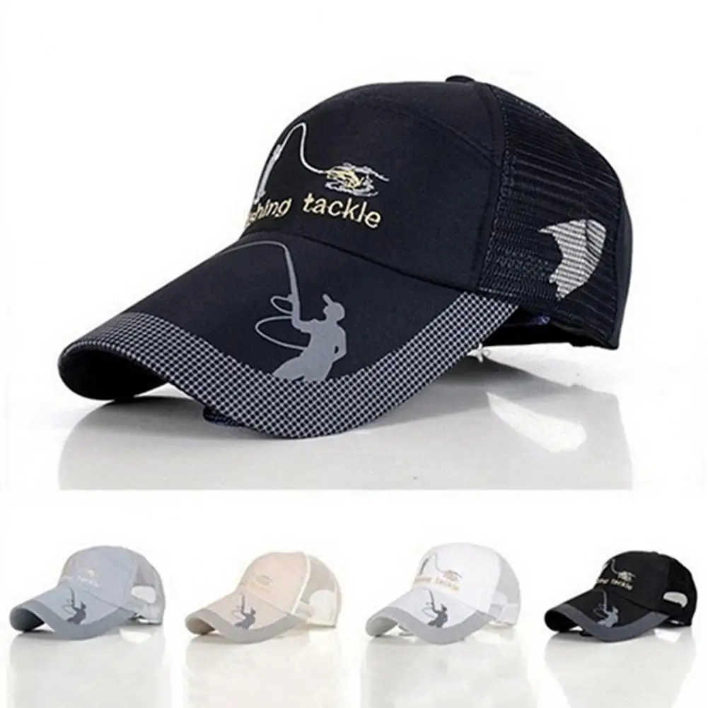 Cap Adjustable Sun Protection Cotton Mesh Baseball Cap for Outdoor Fishing