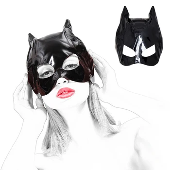 Leather Padded Hood Mask Blindfold,Head Harness Restraint Mask,BDSM Bondage Gimp With Ball Gag,Fetish Cosplay Sex Toy For Couple 4