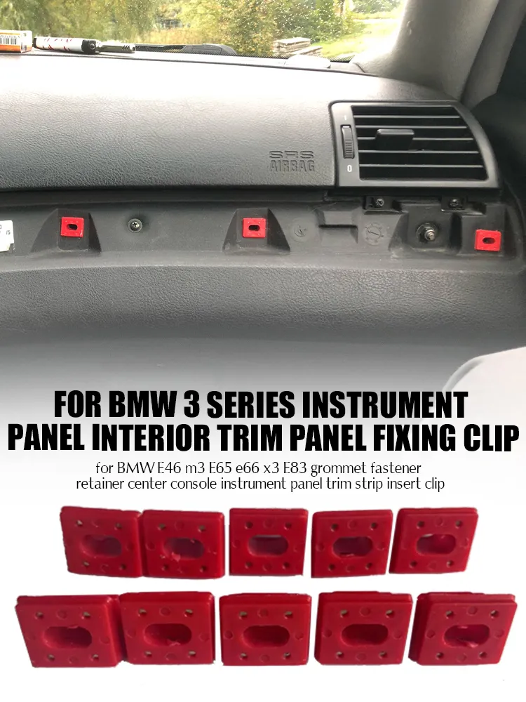 Center Console Dashboard Dash Trim Strip Inserts Clips For BMW E46 M3 E65 E66 X3 E83 Grommets Fixing Buckles Fastener Retainer 1set free error cotton light smd angel eyes halo ring headlight kits for bmw e46 compact e83 x3 auto accessories
