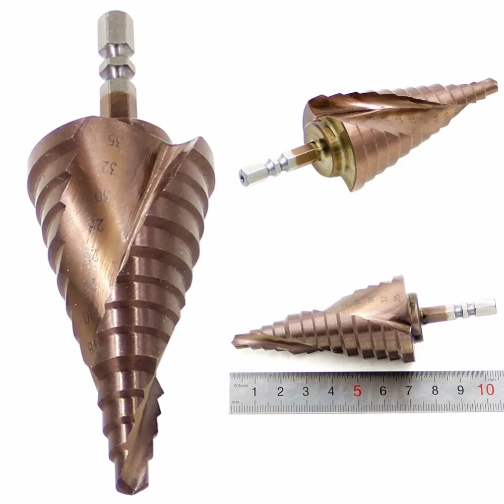 HSS-6-35mm-Titanium-Coated-Spiral-Groove-M35-Step-Drill-Bit-With-Cobalt-13-Steps-6