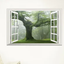 Пересечение границы горячие продажи свежий дерево лес декоративная живопись холодный диван фон гостиная Цзя Чжуан пейзажи наклейки 5027