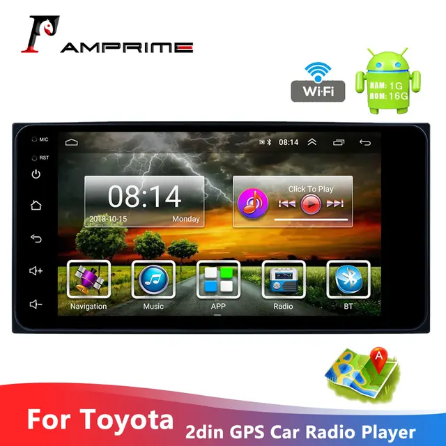 $US $63.99  AMPrime Android 2 Din Car Radio 7'' Capacitance Touch Screen MP5 Player GPS Autoradio Bluetooth USB