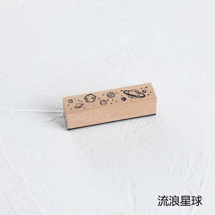 Винтажный месяц неделя план планета Луна фаза штамп DIY деревянные резиновые штампы для stationery Канцтовары Скрапбукинг Стандартный штамп - Цвет: 6