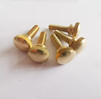 

5Pcs M5 M6 Brass Hand Twist Screws Step Round Head Knurled Screw Knob Bolts 8mm-20mm Length