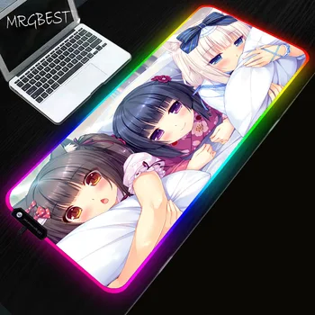 

MRGBEST Anime Chocolate and Vanilla Mouse Pad Computer Gaming Large LED RGB Standard Gaming PC Computer Rubber Mat CSGO Dota 2 L